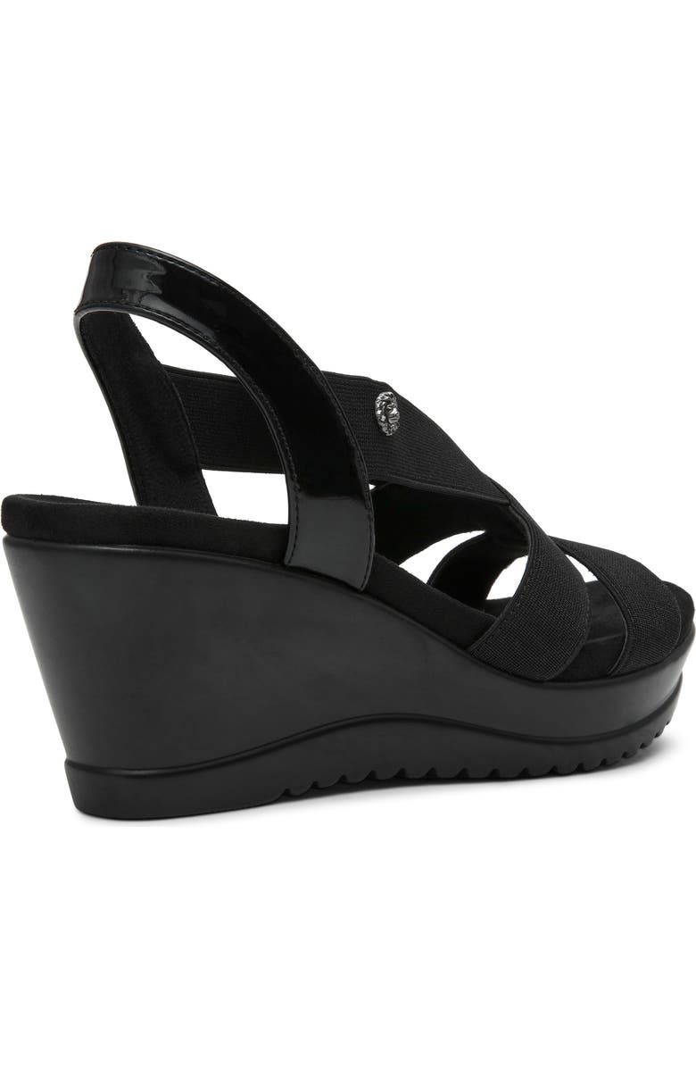 Anne Klein Ryland Platform Wedge Sandal, Alternate, color, Black