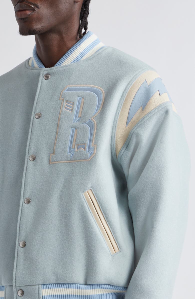 Rhude Lightning Varsity Wool Blend Bomber Jacket, Alternate, color,