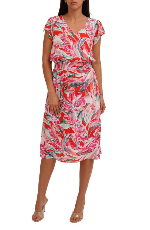 Flutter Sleeve Midi Dress