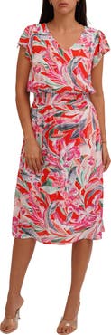 SUNNY LEIGH Flutter Sleeve Midi Dress