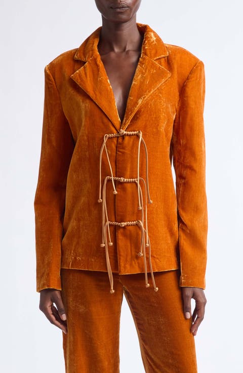 Silvia Oversize Silk Blend Velvet Blazer
