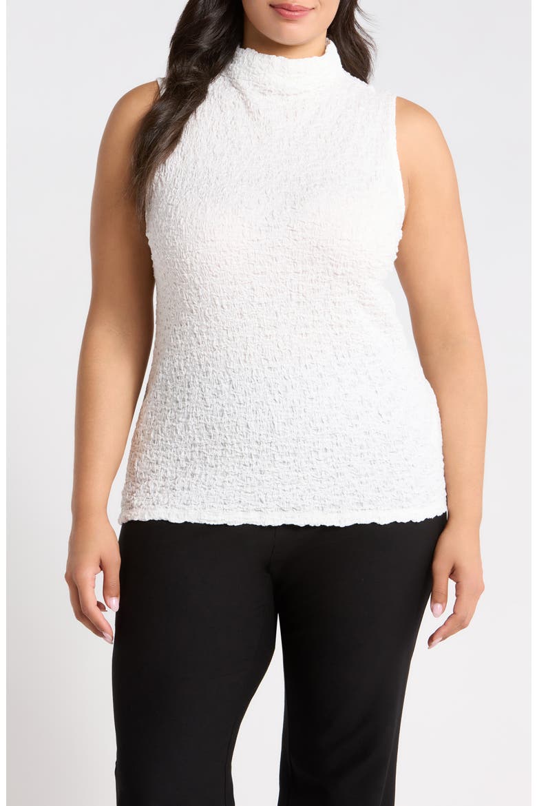 Textured Organic Cotton Blend Tank, Main, color, IVORY