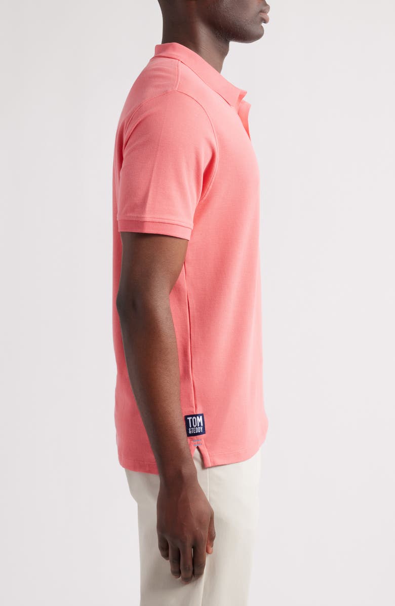 Tom & Teddy Solid Pima Cotton Piqué Polo, Alternate, color, Watermelon