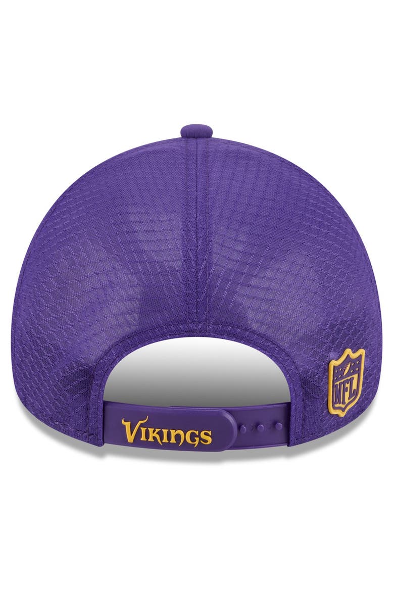 Men's New Era Purple Minnesota Vikings 2026 Sideline Apex 9FORTY Adjustable Trucker Hat, Alternate, color, Purple