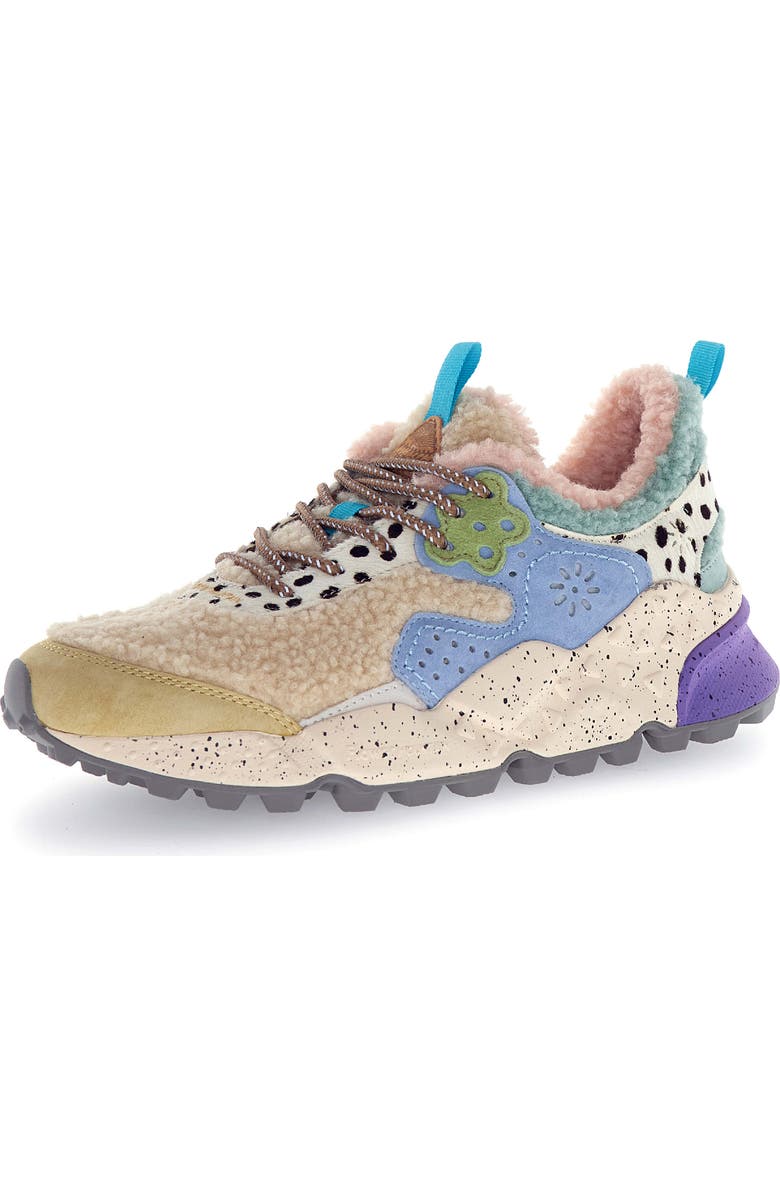 Flower MOUNTAIN Kotetsu Faux Shearling Sneaker, Main, color, Mustard