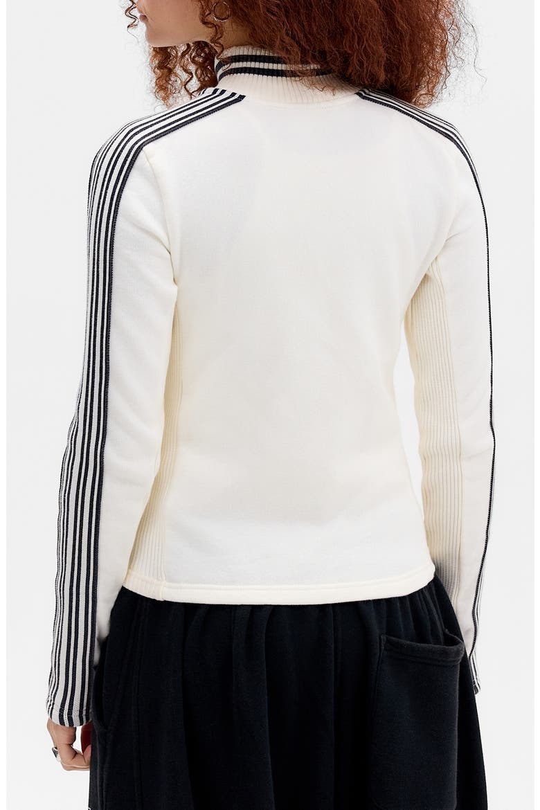 Trip Track Cotton Knit Full Zip Jacket, Alternate, color, WHITE