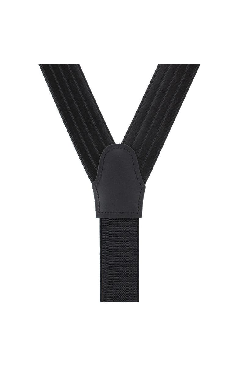 Trafalgar Big and Tall Jefferson Brushed Pinstripe Elastic Formal End Suspenders, Alternate, color, Black