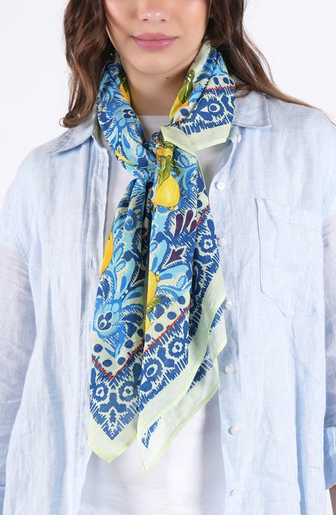 Lemon Print Cotton Scarf