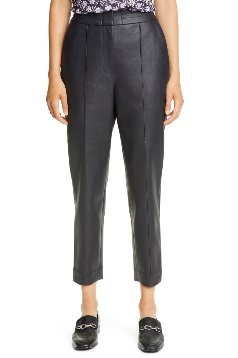 Faux Leather Pants, Main, color, NAVY