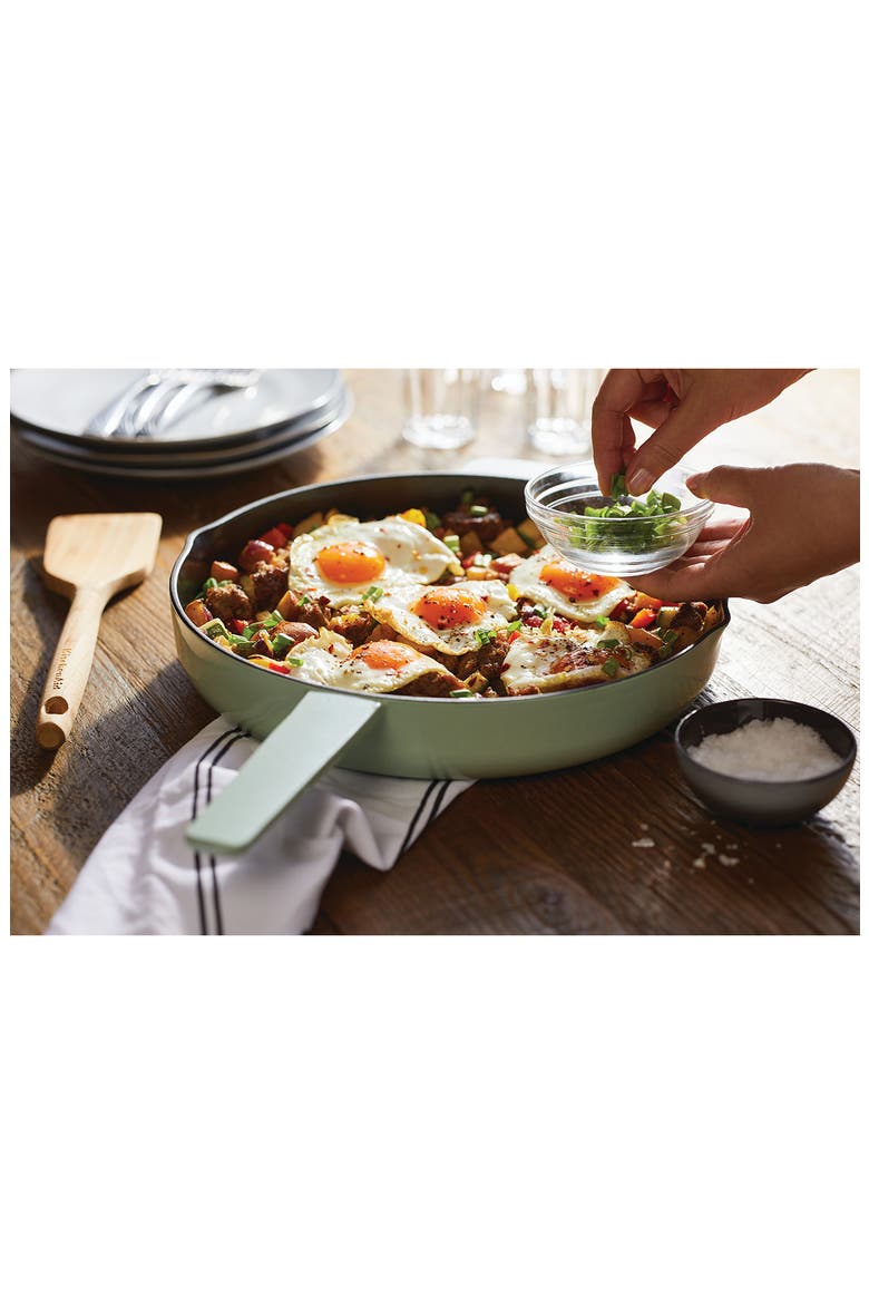 Enameled Cast Iron 12-Inch Open Skillet, Alternate, color, PISTACHIO
