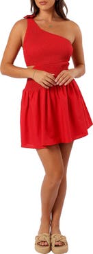 Petal & Pup Allison One-Shoulder Cotton Minidress