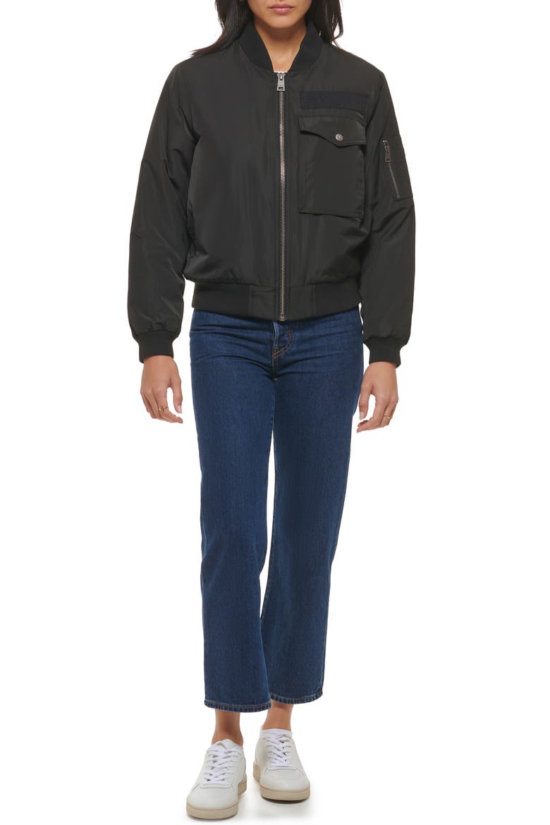 Utility Bomber Jacket, Alternate, color, BLACK