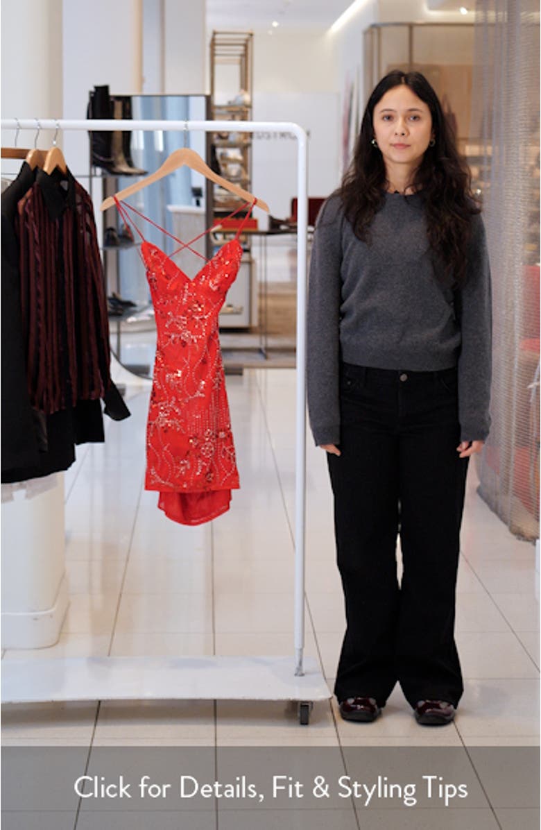 Annalee Beaded Sequin Chiffon Minidress, sales video thumbnail