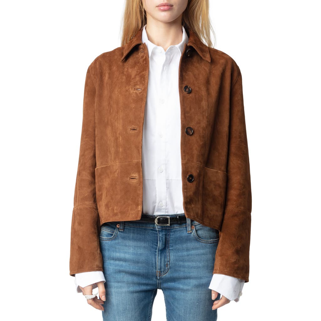 Zadig & Voltaire Lessa Suede Jacket In Brown