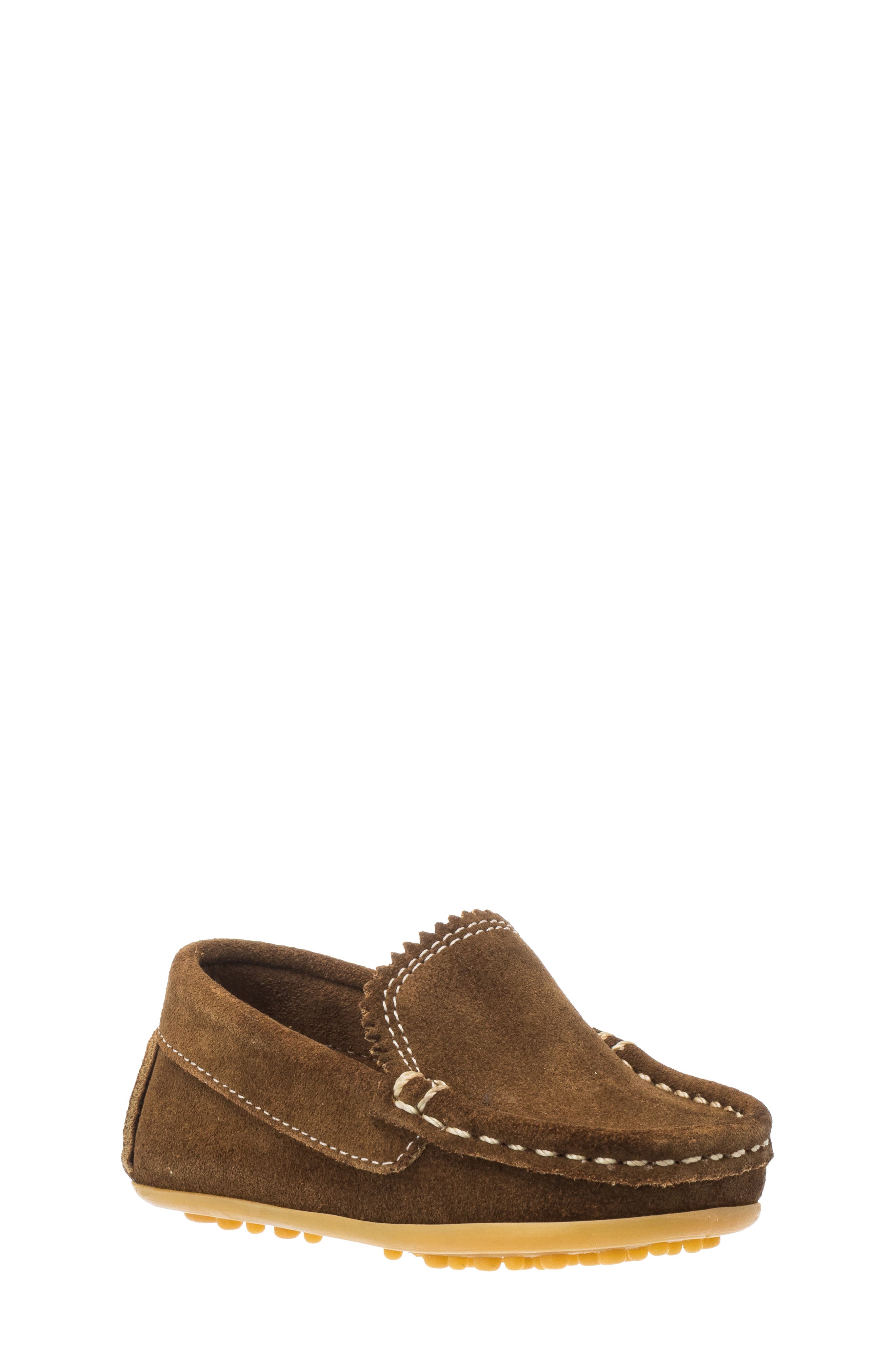 Elephantito Kids' Antton Moc Toe Driving Loafer, Main, color, Suede Chestnut