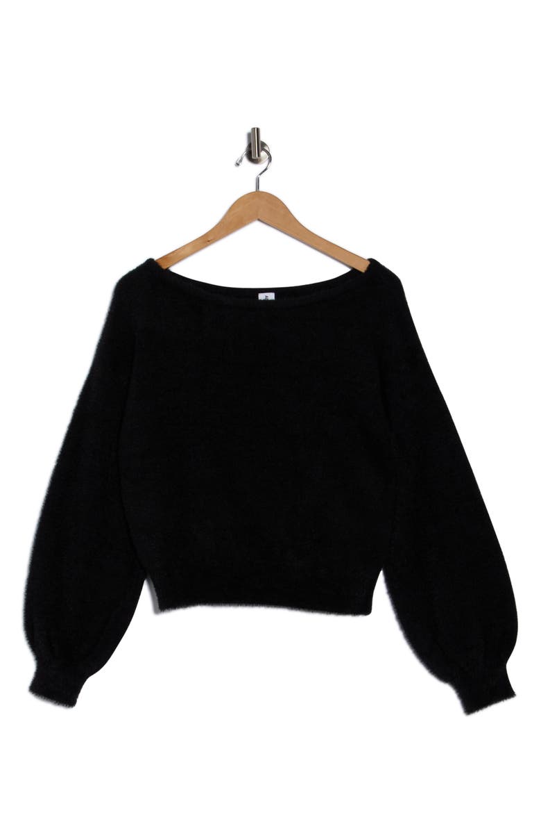 Abound Eyelash Knit Off-the-Shoulder Sweater, Alternate, color, Black