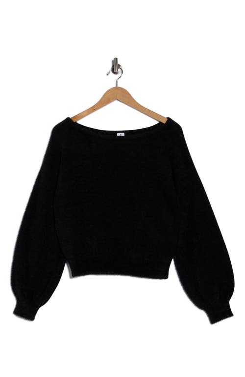 Abound Eyelash Knit Off-the-shoulder Sweater In Black