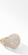 David Yurman Chevron 18K Gold & Pavé Diamond Pinky Ring