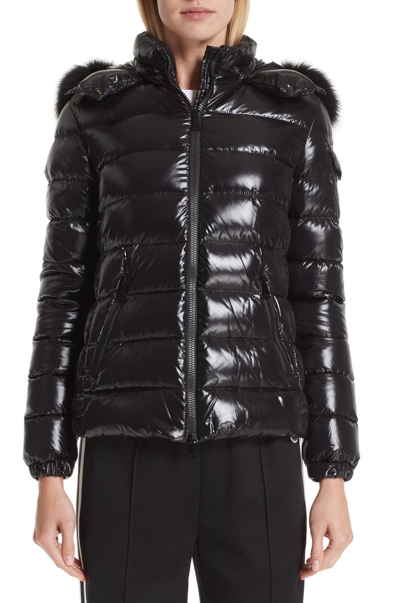 Moncler Badyfur Down Puffer Jacket with Detachable Genuine Fox Fur Trim, Main, color,
