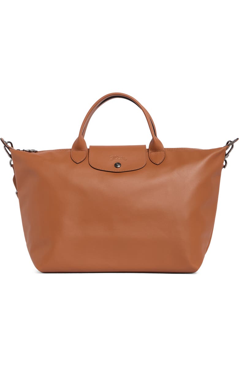Longchamp Le Pliage Extra Large Leather Tote Bag, Main, color, Cognac