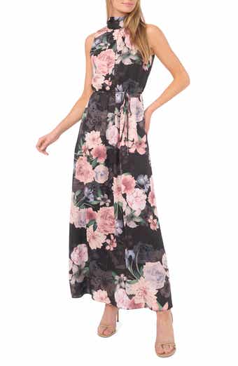 Floral Tie Neck Maxi Dress