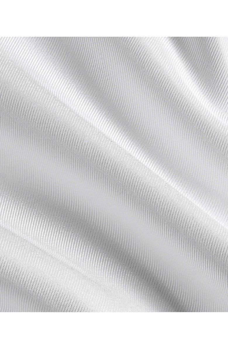 David Donahue Trim Fit Cotton & Silk Dress Shirt, Alternate, color, White