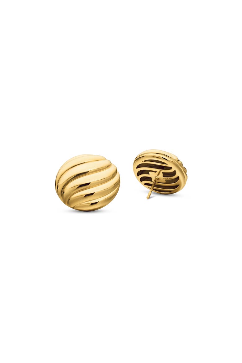 Sculpted Cable Stud Earrings, Alternate, color, 18K YELLOW GOLD