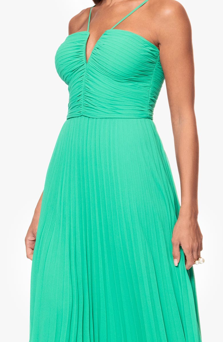 Xscape Evenings Pleated Chiffon Gown, Alternate, color, Emerald