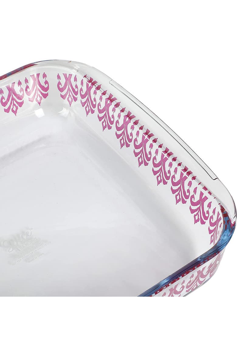 1.8 Quart Spicy Cloves Glass Square Baker, Alternate, color, Pink
