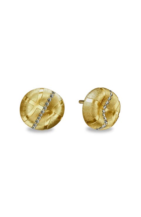 The Basketball Crooked Ball Linear Diamond Earrings