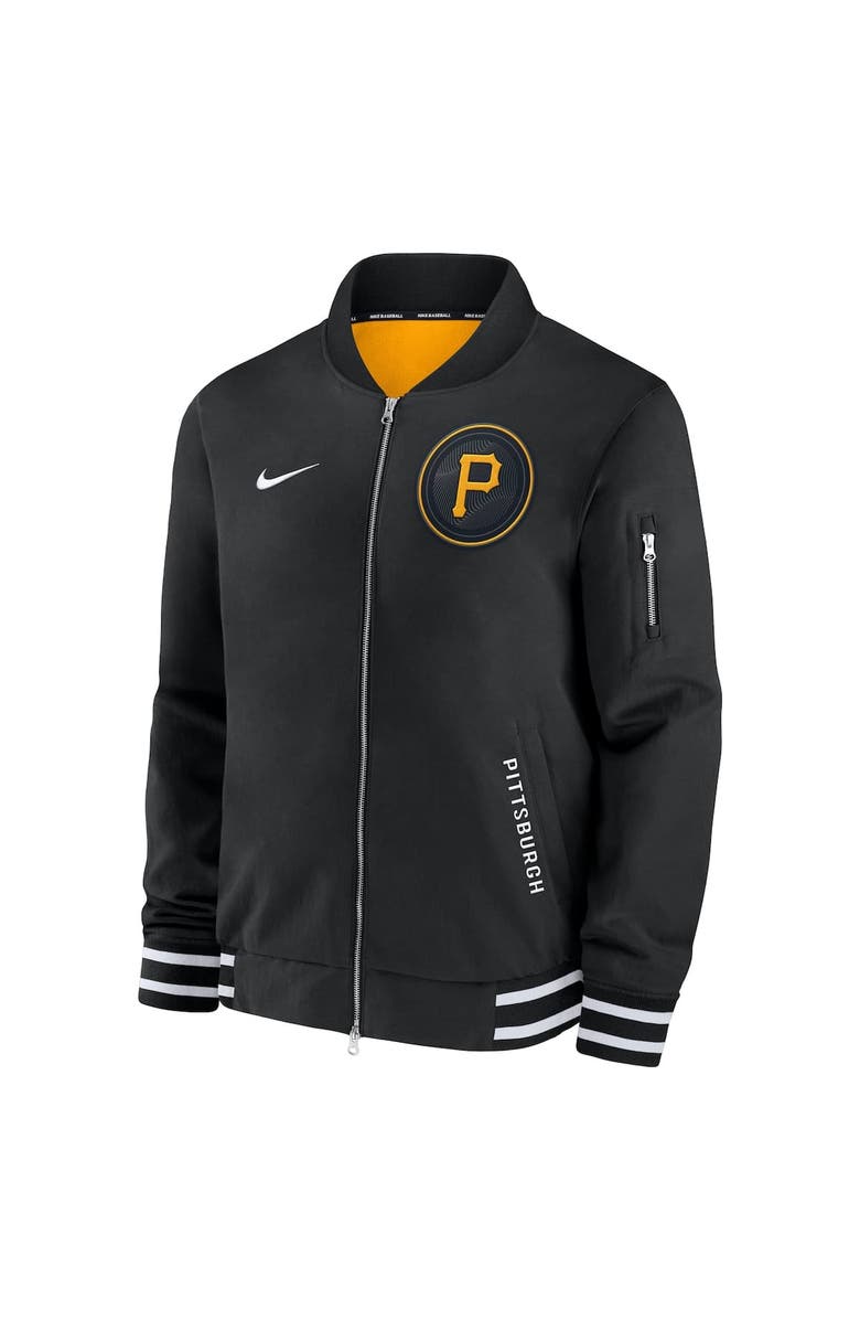 Nike Men's Nike Black Pittsburgh Pirates Authentic Collection City Connect Full-Zip Bomber Jacket, Alternate, color, Black