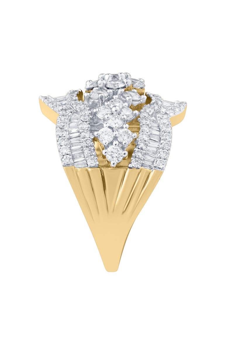 Mariselle 2.00 Cts Natural Diamond Cluster 14K Gold Ring, Alternate, color, 14K Yellow Gold