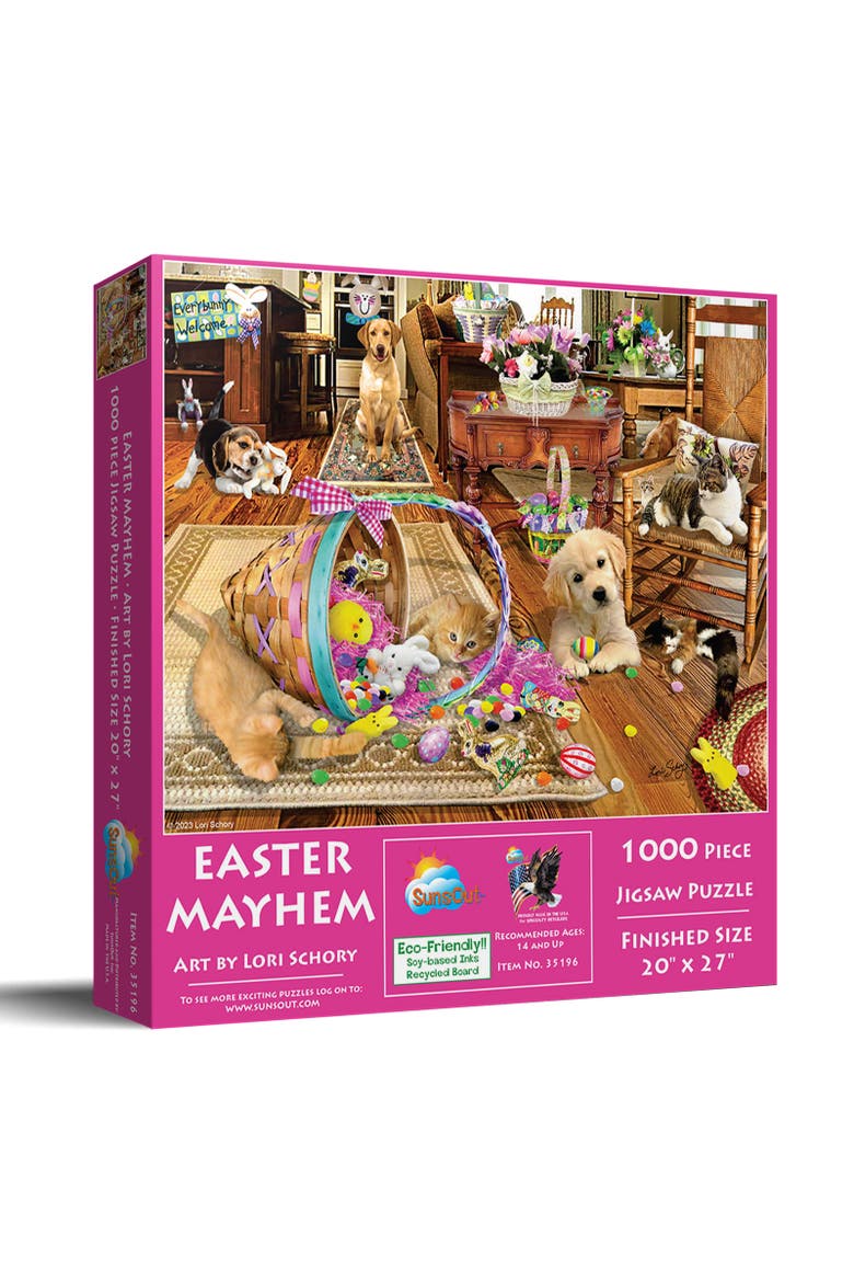 Easter Mayhem 1000 piece Jigsaw Puzzle for Adults, Main, color, Multicolor