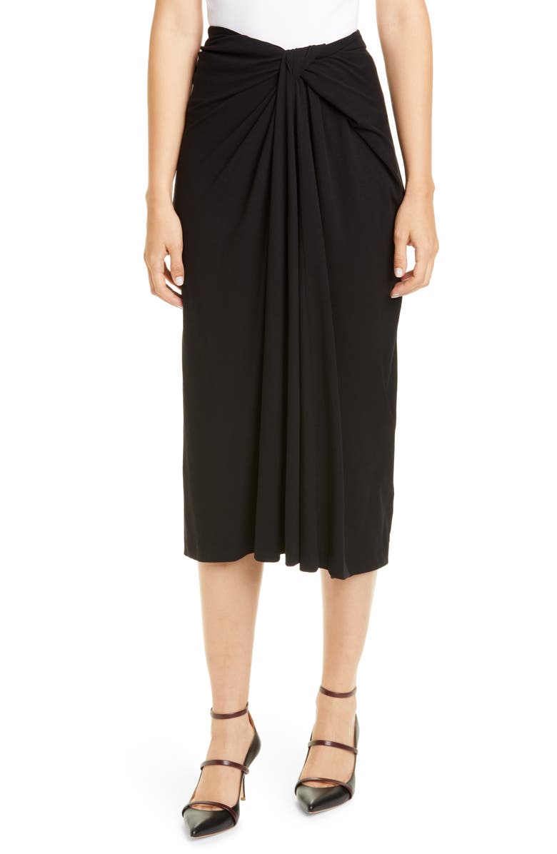 Rosetta Getty Twist Front Jersey Midi Skirt, Main, color, 