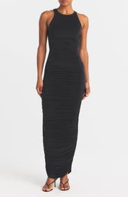 SKIMS Cupro Jersey Ruched Long Dress