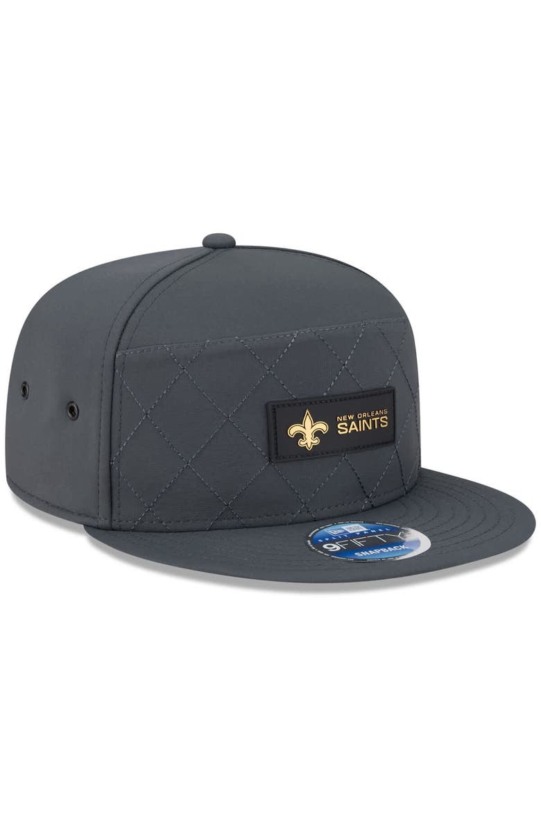 New Era Men's New Era Charcoal New Orleans Saints 2025 Sideline Cold Weather Split Panel 9FIFTY Snapback Hat, Alternate, color, Charcoal
