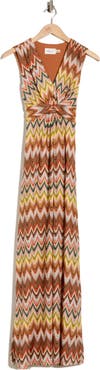 Eliza J Sleeveless Twist Front Maxi Dress
