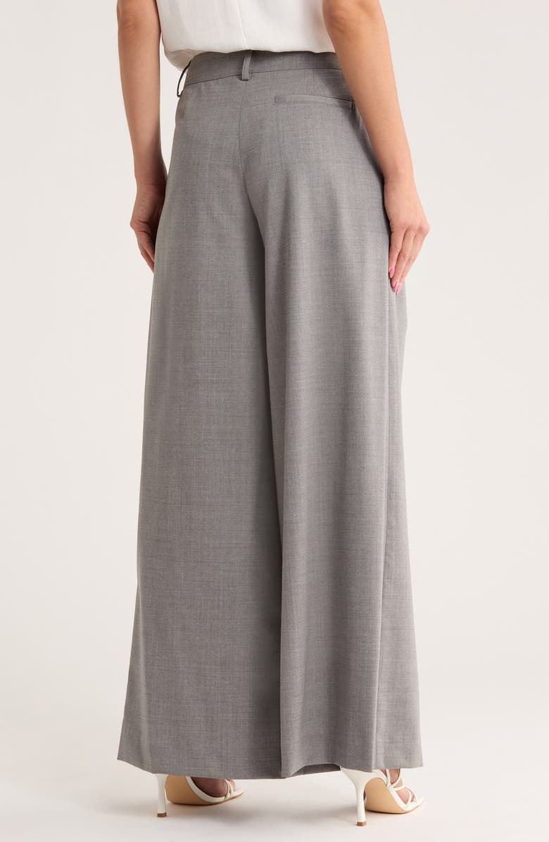 TWP New Didi Pleated Stretch Wool Wide Leg Pants, Alternate, color, Light Heather Grey