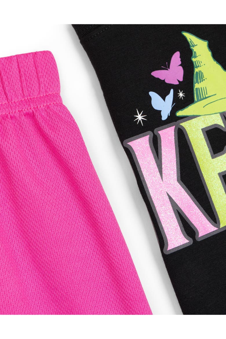 2-Piece T-Shirt and Shorts Set, Alternate, color, Black Hot Pink