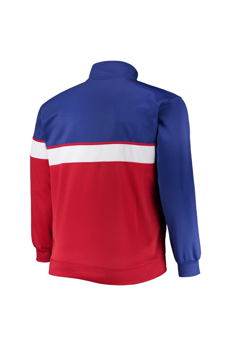 Men's Royal/Red Philadelphia 76ers Big & Tall Pieced Body Full-Zip Track Jacket, Alternate, color, Royal