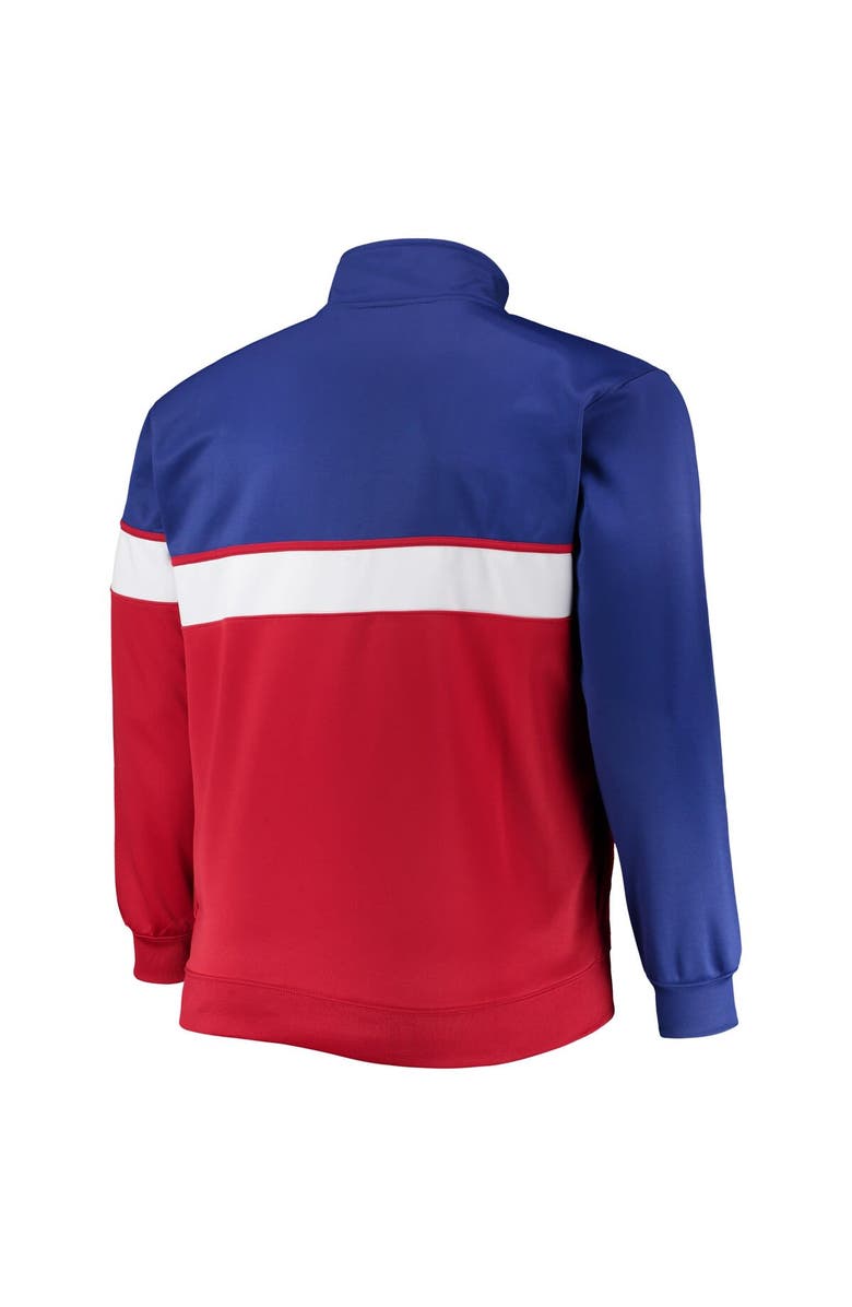 PROFILE Men's Royal/Red Philadelphia 76ers Big & Tall Pieced Body Full-Zip Track Jacket, Alternate, color, Royal