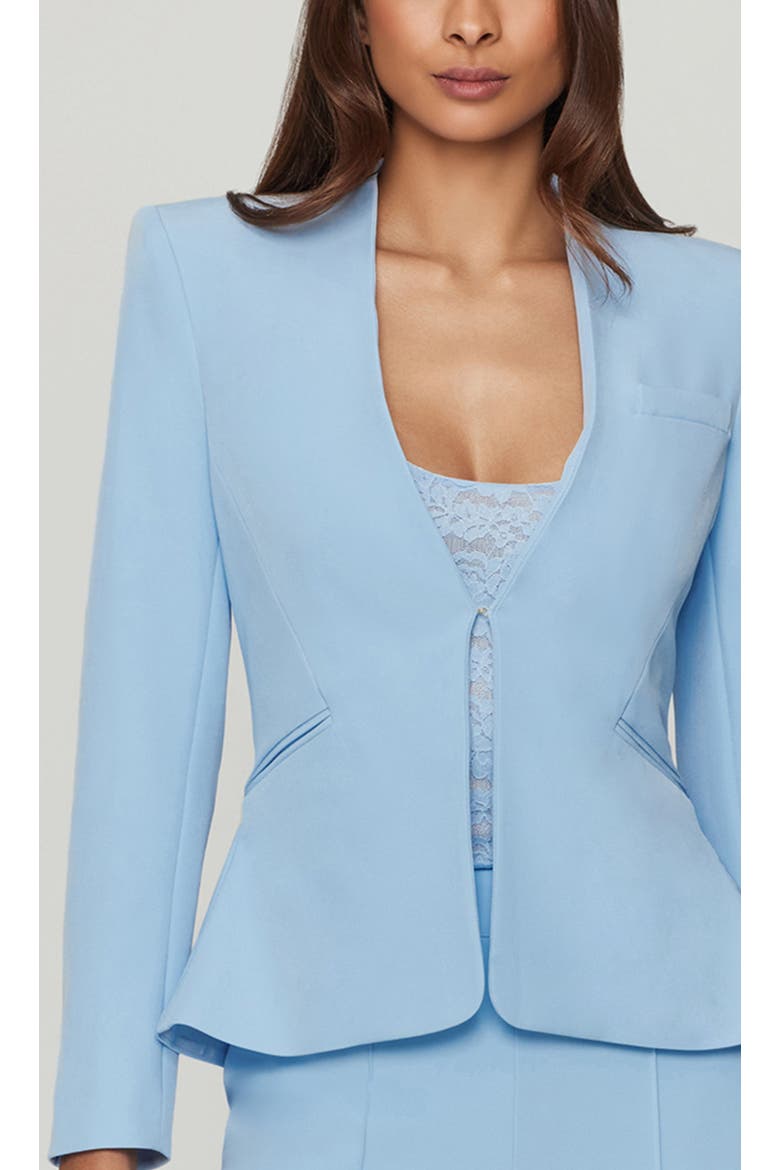 Sebas Peplum Crepe Jacket, Alternate, color, Light Blue