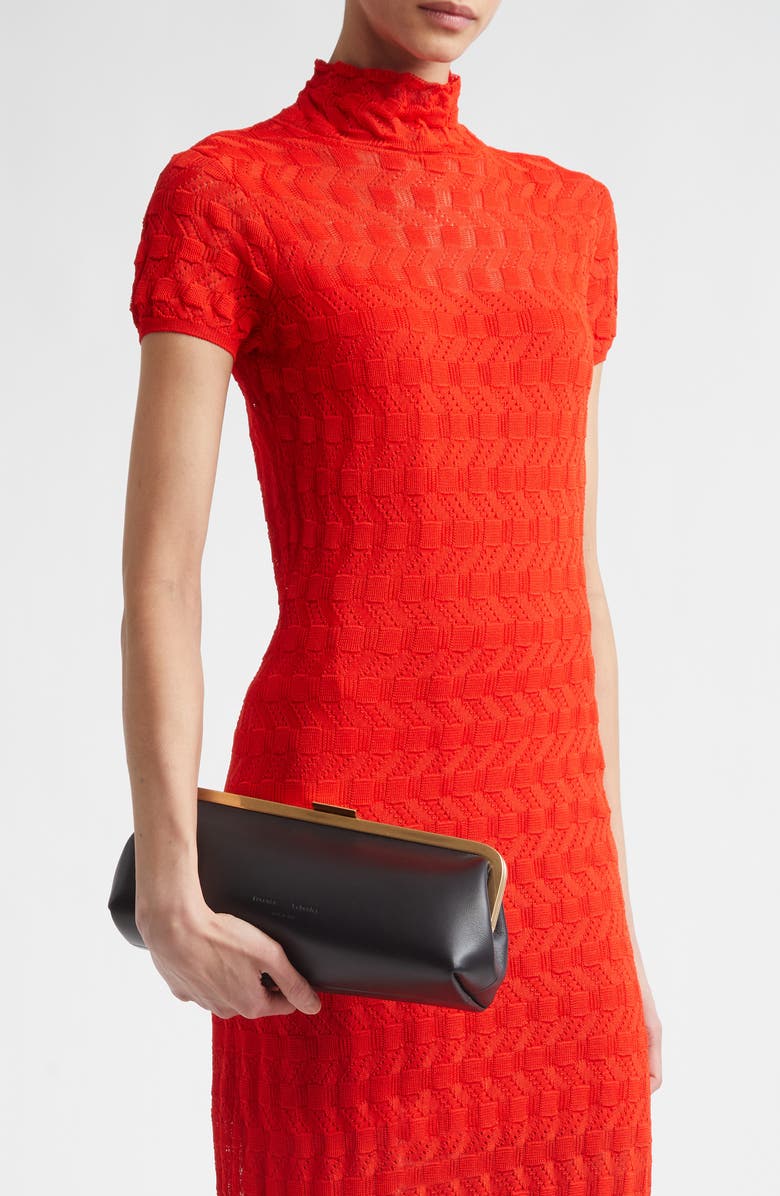 Proenza Schouler Armory Leather Clutch, Alternate, color, Black