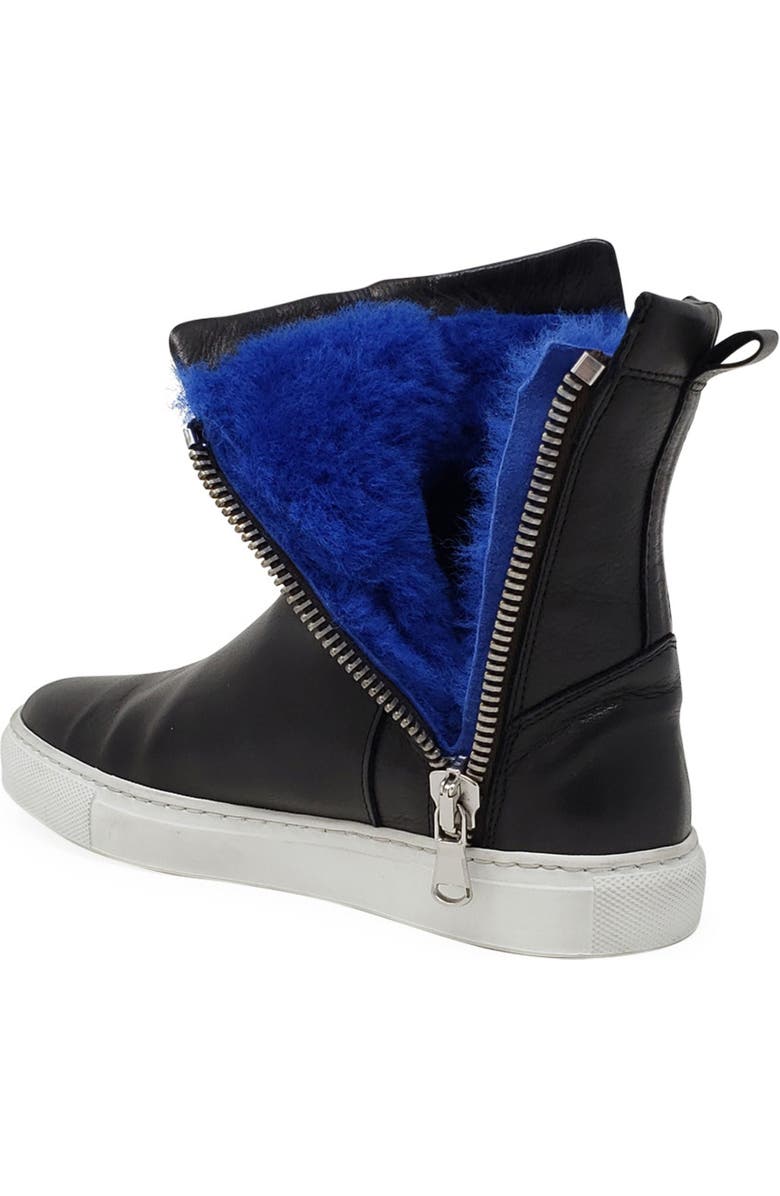 Madison Maison Double Zip Shearling Boot, Alternate, color, Black/Blue