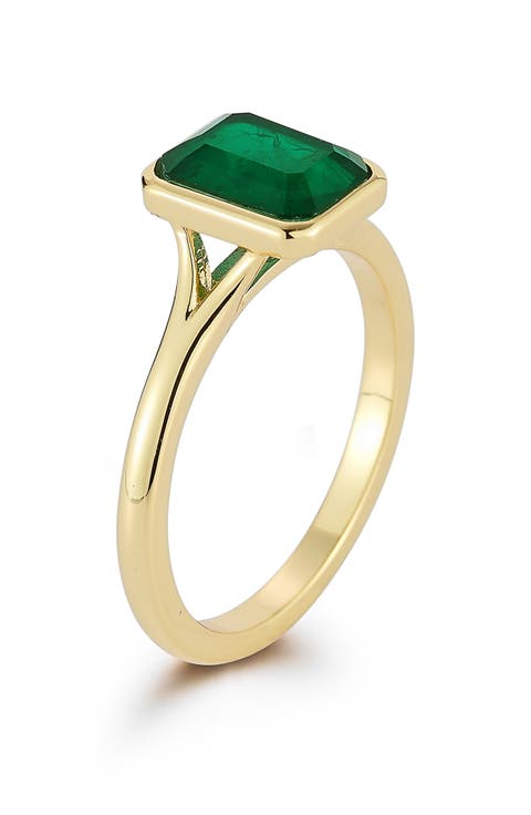 Emerald Cut Cubic Zirconia Signet Ring