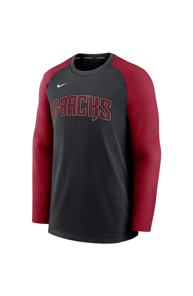 Nike Men's Nike Black/Red Arizona Diamondbacks Authentic Collection Pregame Performance Raglan Pullover Sweatshirt, Alternate, color, 