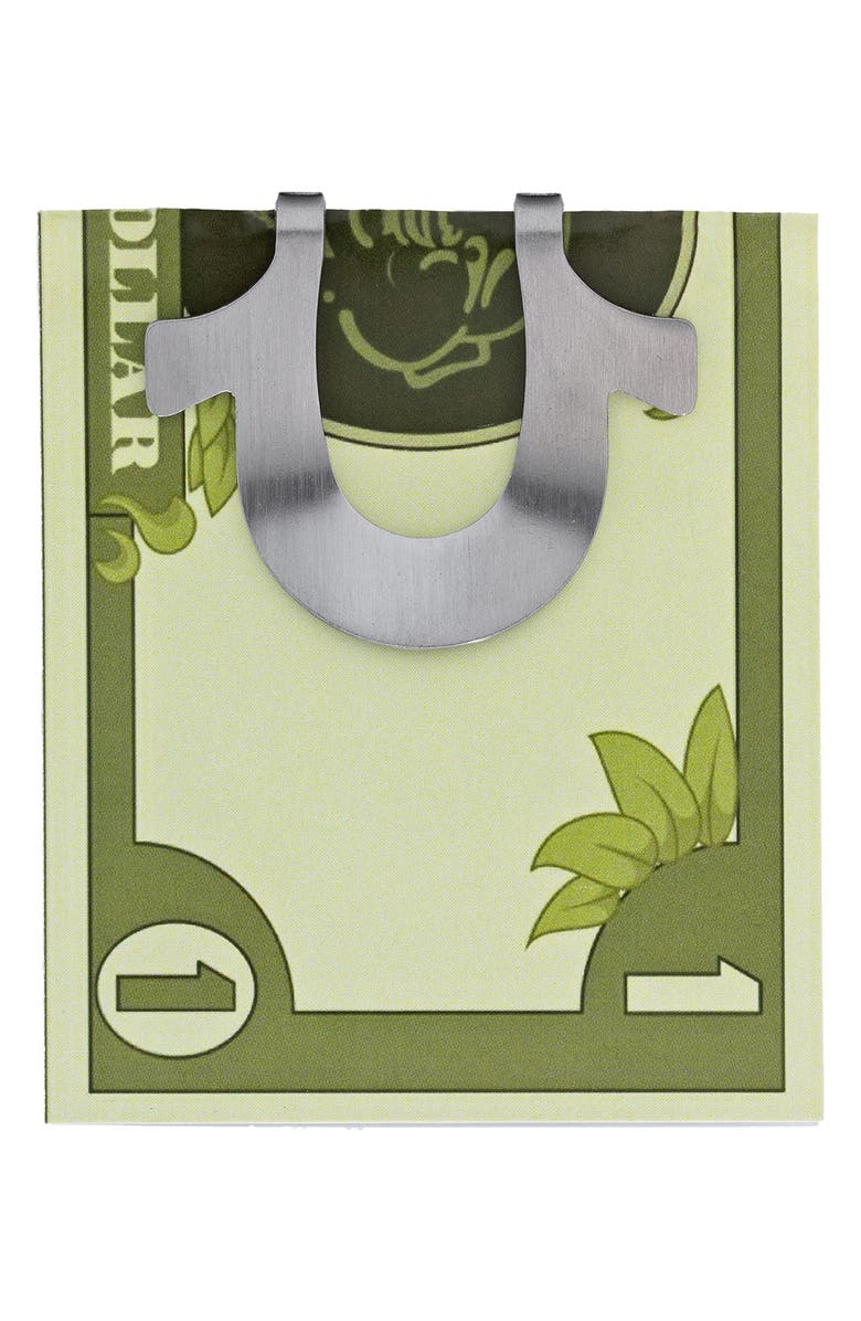 True Religion Credit Card Case & Horseshoe Money Clip Gift Set, Alternate, color, Black/ Nickel