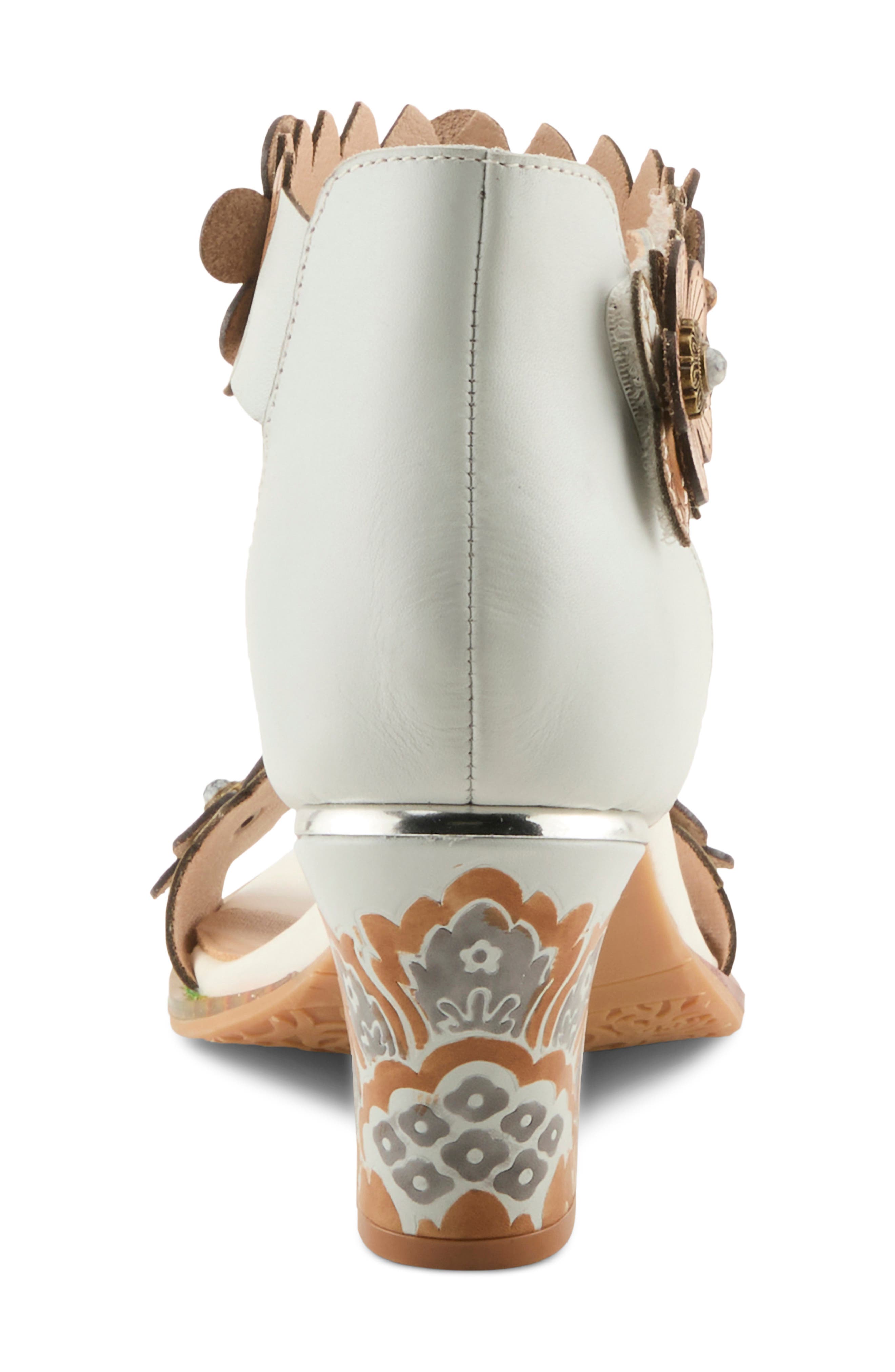 L'Artiste by Spring Step Double Love Ankle Strap Sandal, Alternate, color, White Multi