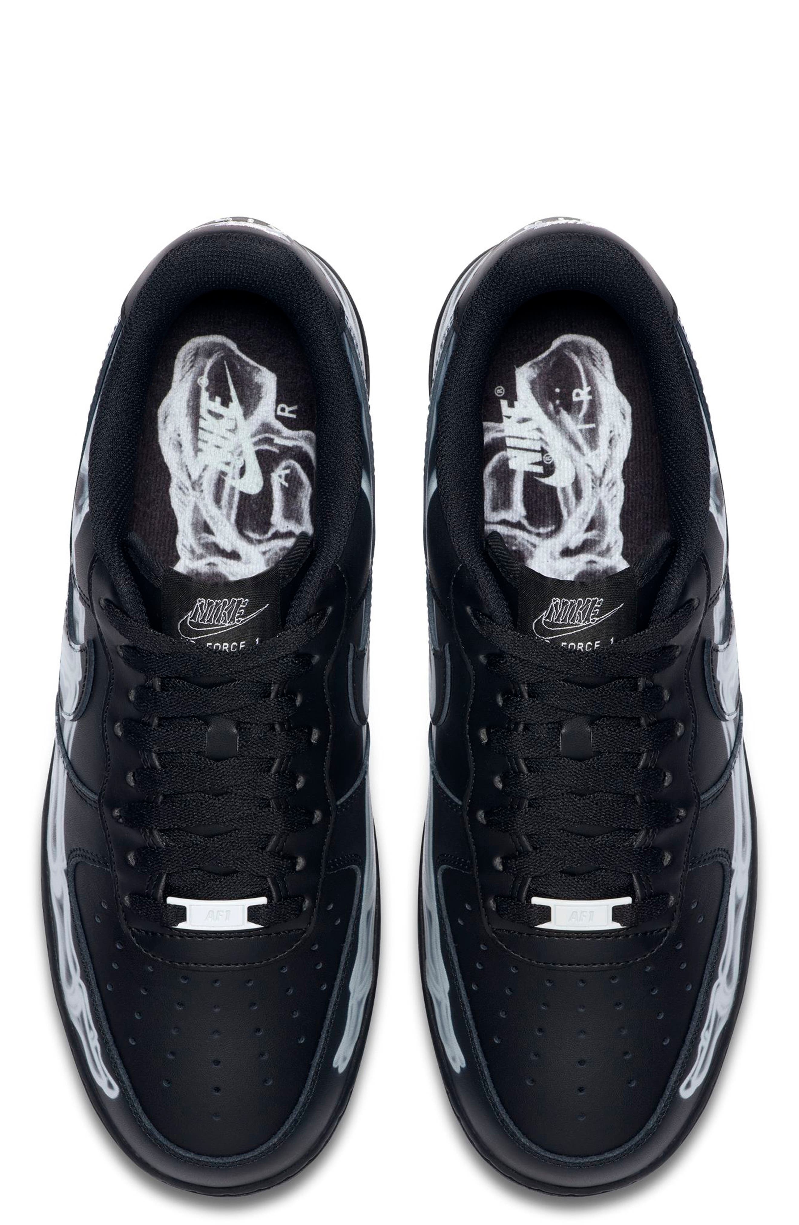 Air Force 1 '07 Skeleton QS Sneaker, Alternate, color, BLACK/ BLACK/ BLACK