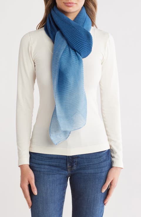 Ombré Pleated Wrap Scarf